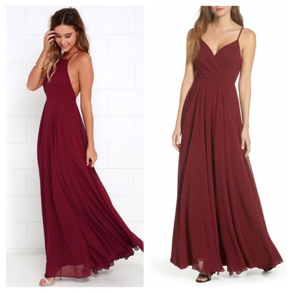 Lulus Dresses & Skirts - Lulu’s Dark Red Long Strapless Dress